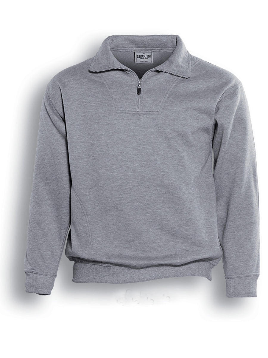 Unisex Adults 1/2 Zip Fleece With Pocket in Grey