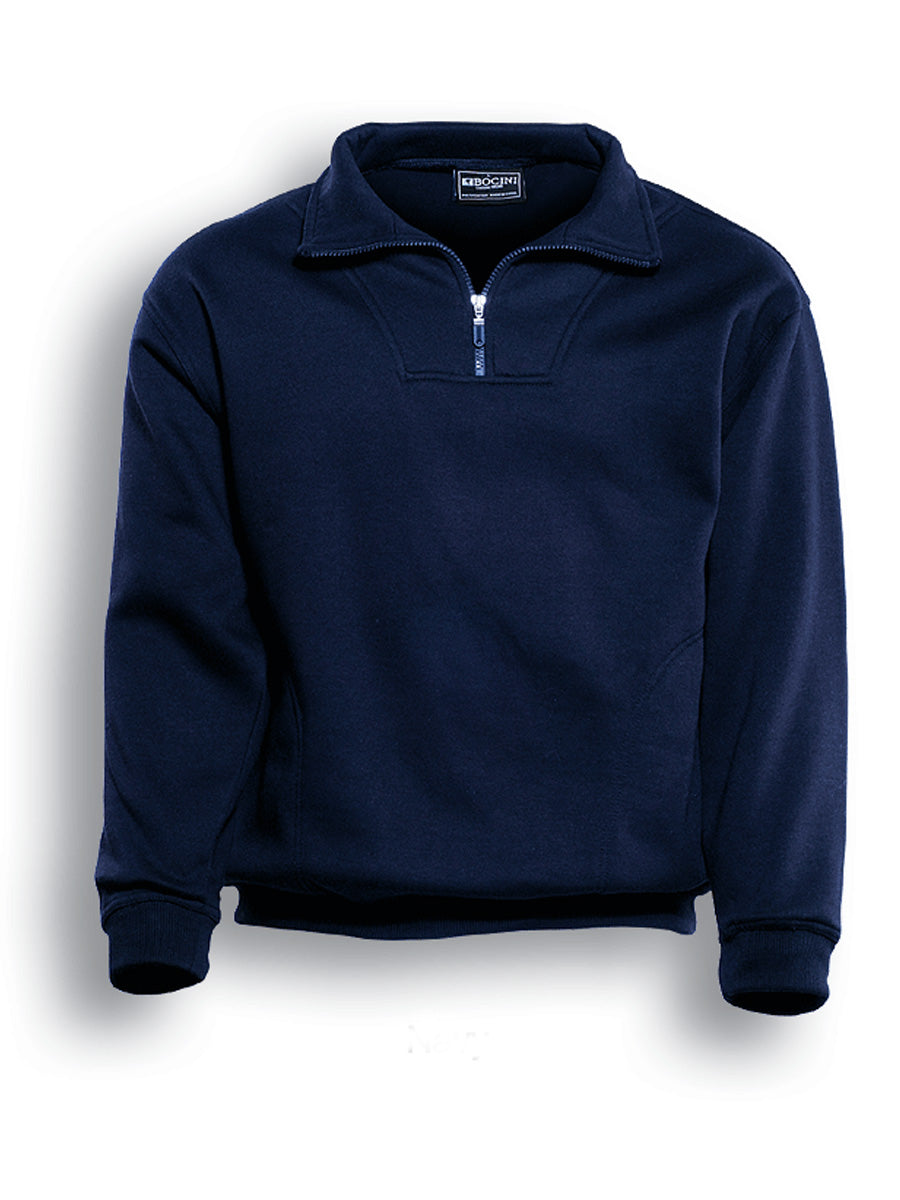 Unisex Adults 1/2 Zip Fleece With Pocket in Navy