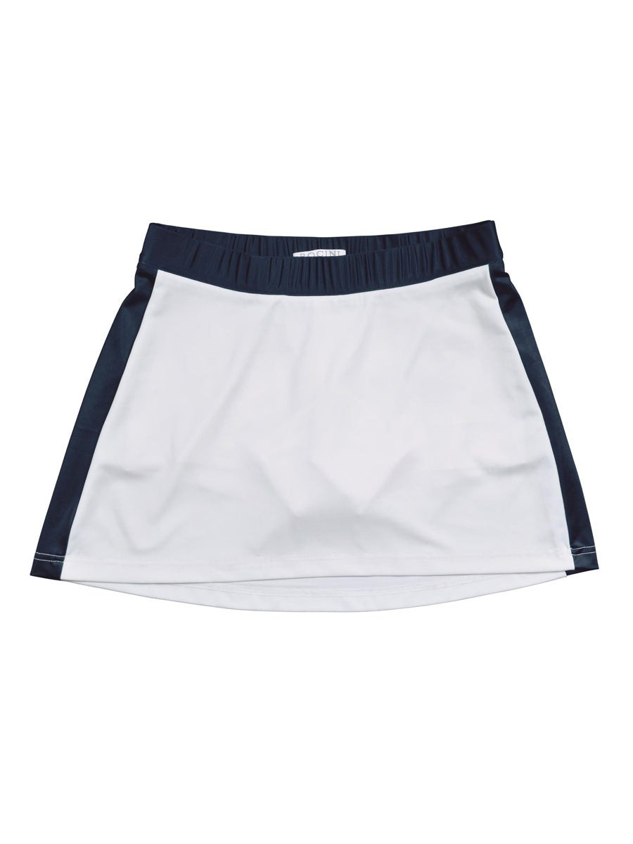 Ladies Sports Skort in White/Navy