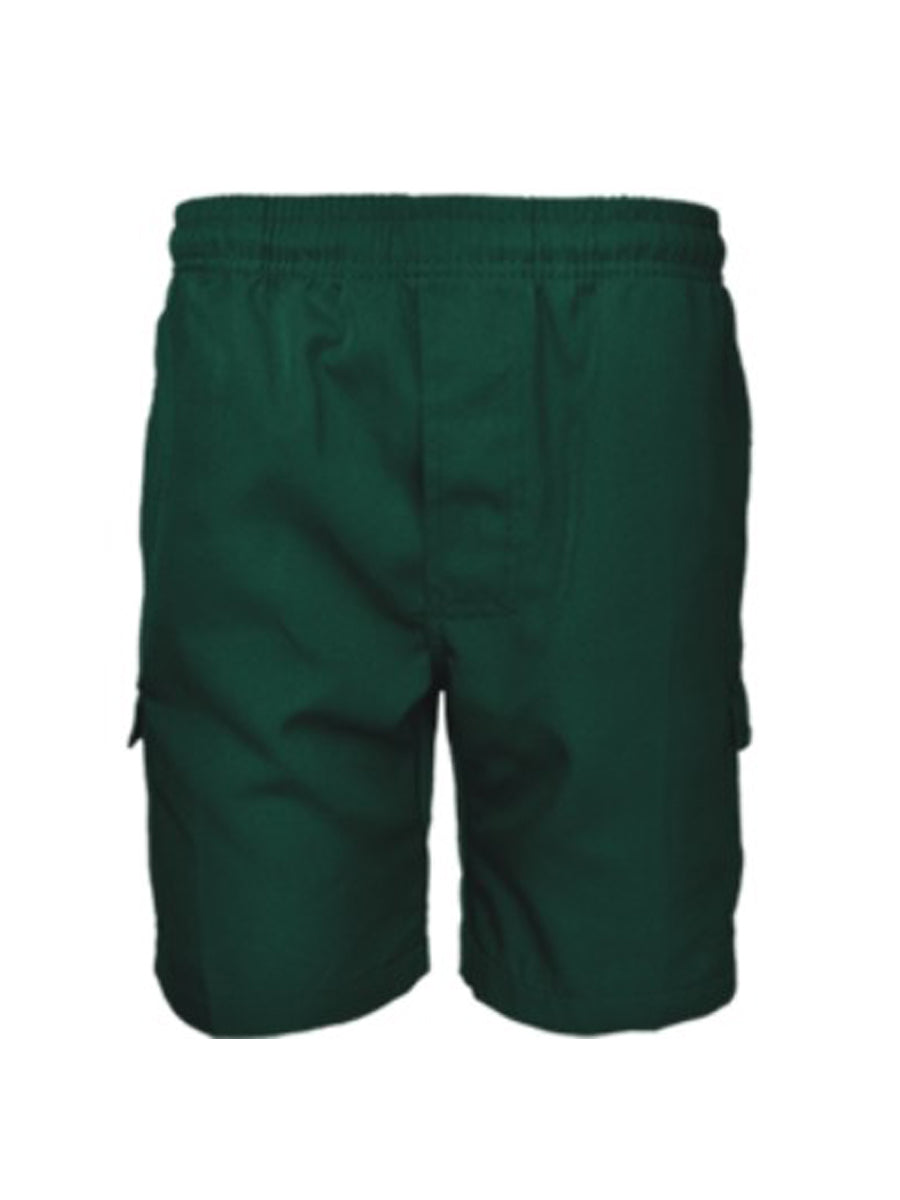 Kids School Cargo Shorts in Bottle Green