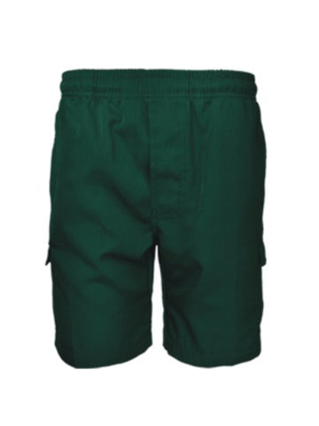 Kids School Cargo Shorts in Bottle Green