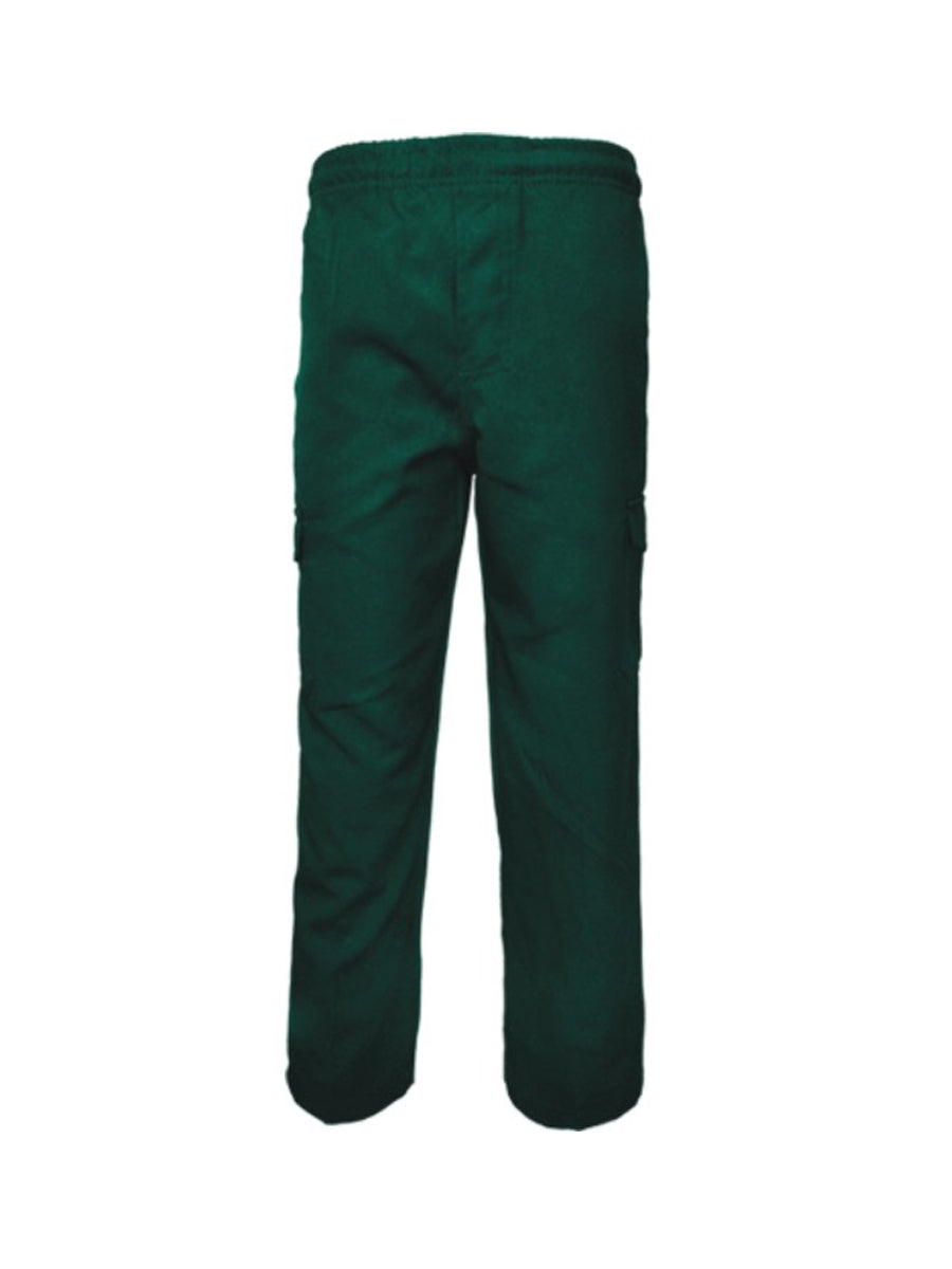 Kids School Cargo Pants in Bottle Green