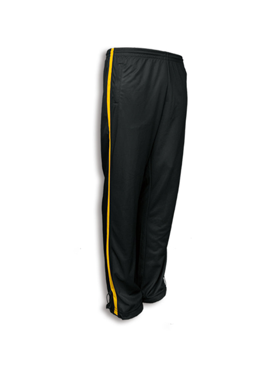 Unisex Adults Elite Sports Track Pants in Black/Gold