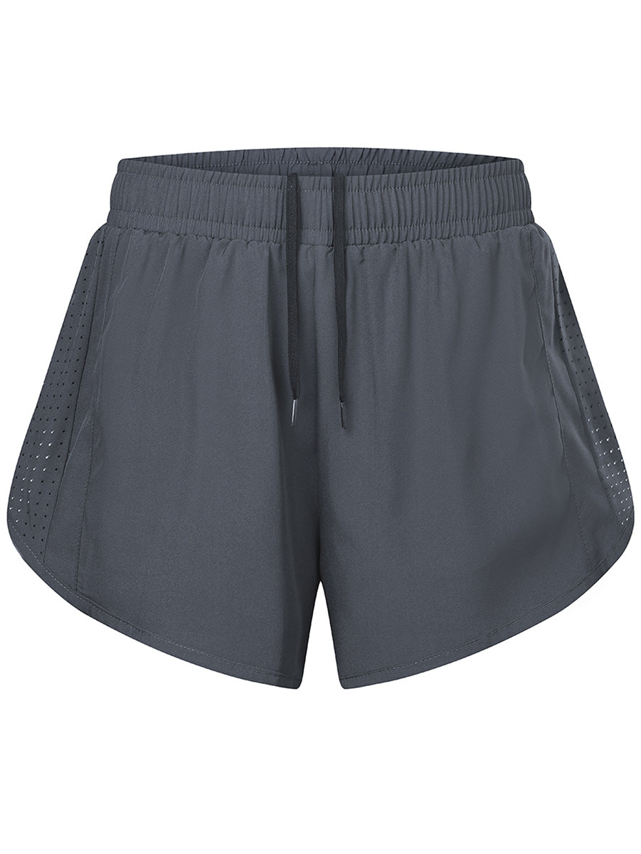 Womens Double Layer Shorts in Charcoal