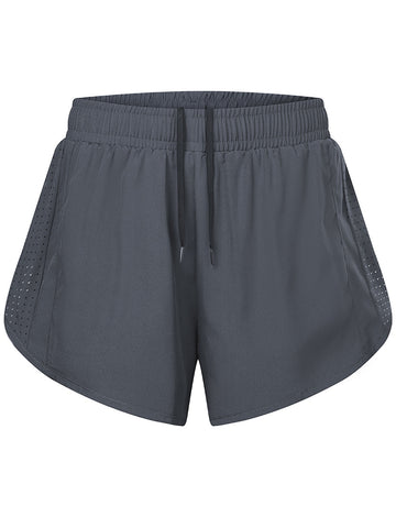 Womens Double Layer Shorts in Charcoal