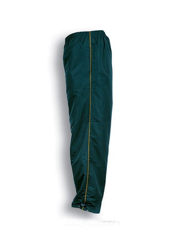 Unisex Adults Track - Suit Pants With Piping in Bottle Green/Gold