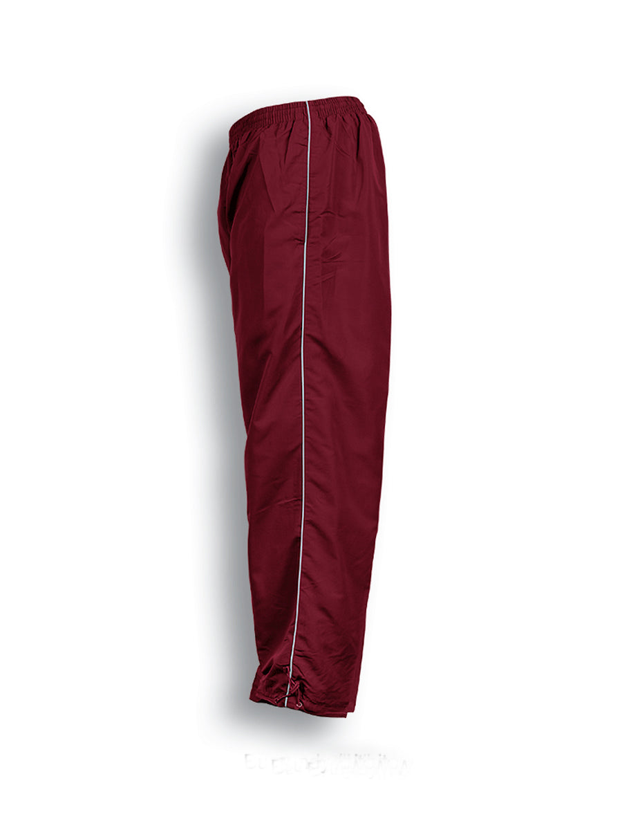 Unisex Adults Track - Suit Pants With Piping in Burgundy/White