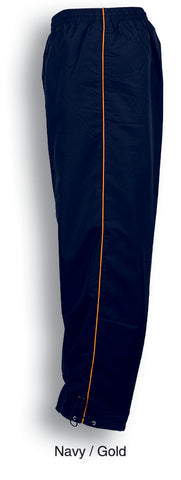 Unisex Adults Track - Suit Pants With Piping in Navy/Gold