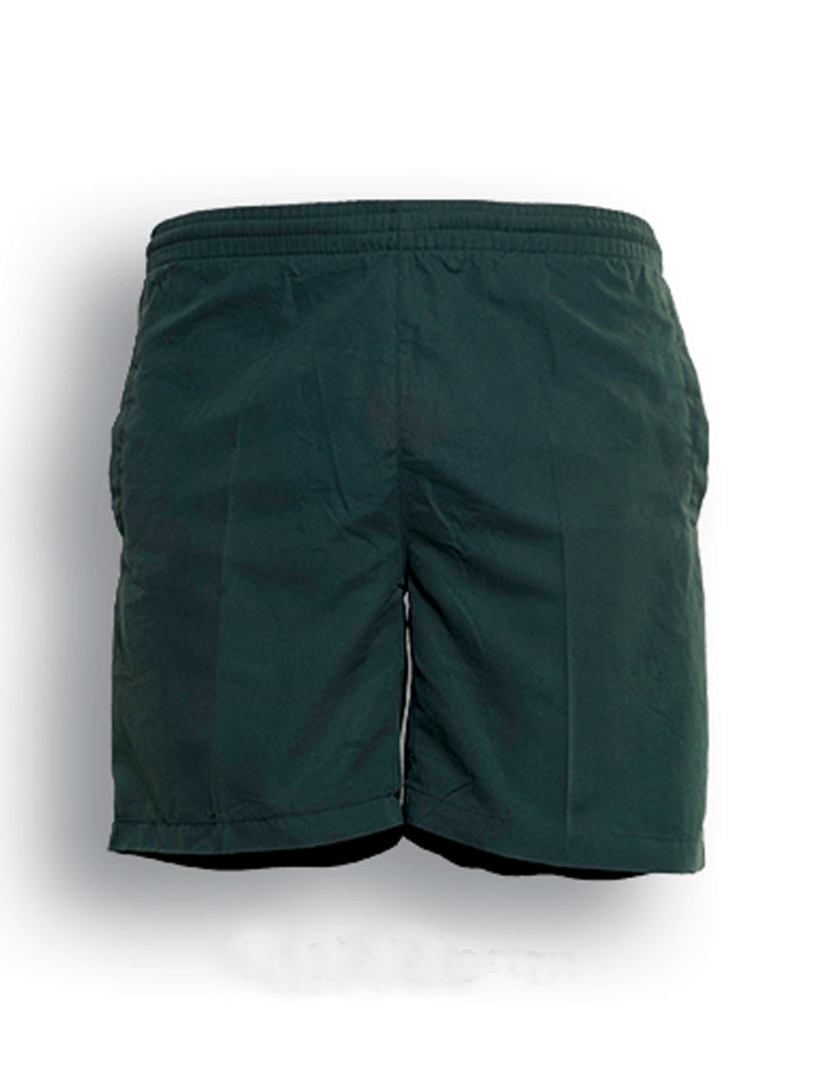 Kids Peach Skin Microfibre Shorts in Bottle Green