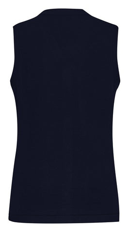 Button Front Womens Knit Vest CK961LV Navy back view