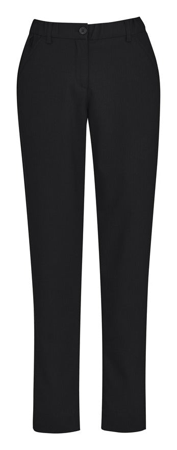 Comfort Waist Womens Slim Leg Pant Black front view