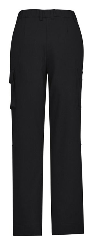 Comfort Waist Womens Cargo Pant Black back view