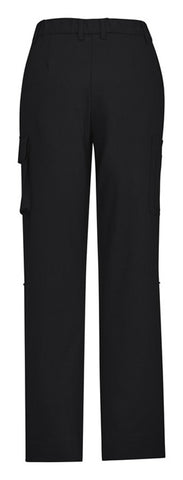 Comfort Waist Womens Cargo Pant Black back view