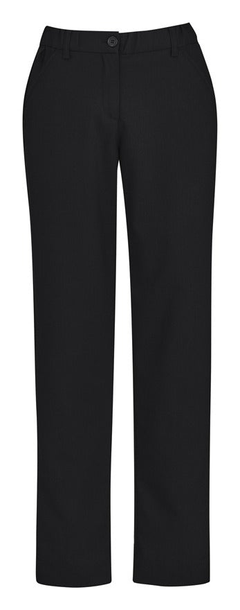 Comfort Waist Womens Straight Leg Pant Black front view