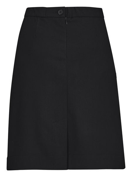 Comfort Waist Womens Cargo Skirt Black back view