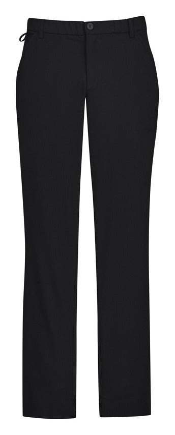 Comfort Waist Mens Flat Front Pant Black front view