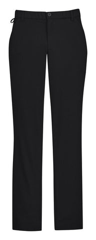 Comfort Waist Mens Flat Front Pant Black front view