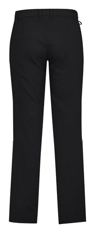 Comfort Waist Mens Flat Front Pant Black back view
