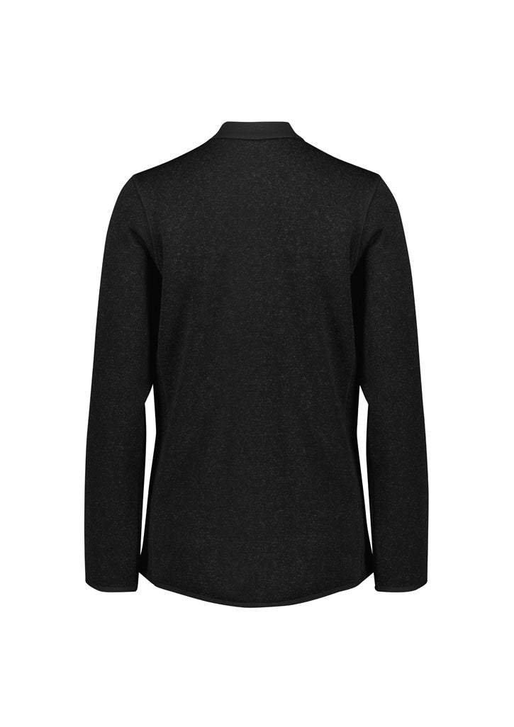 Nova Womens Zip Front Jumper Black Marle back view