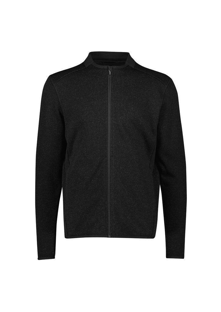 Nova Mens Zip Front Jumper Black Marle front view