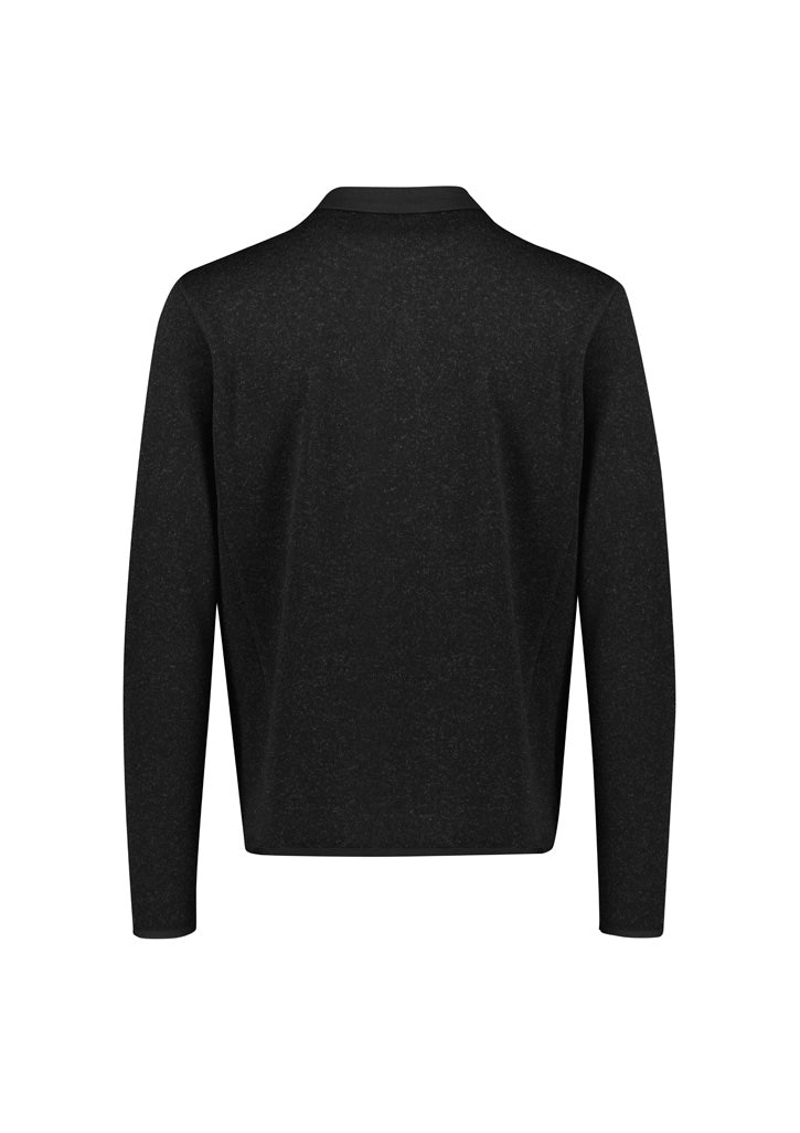 Nova Mens Zip Front Jumper Black Marle back view