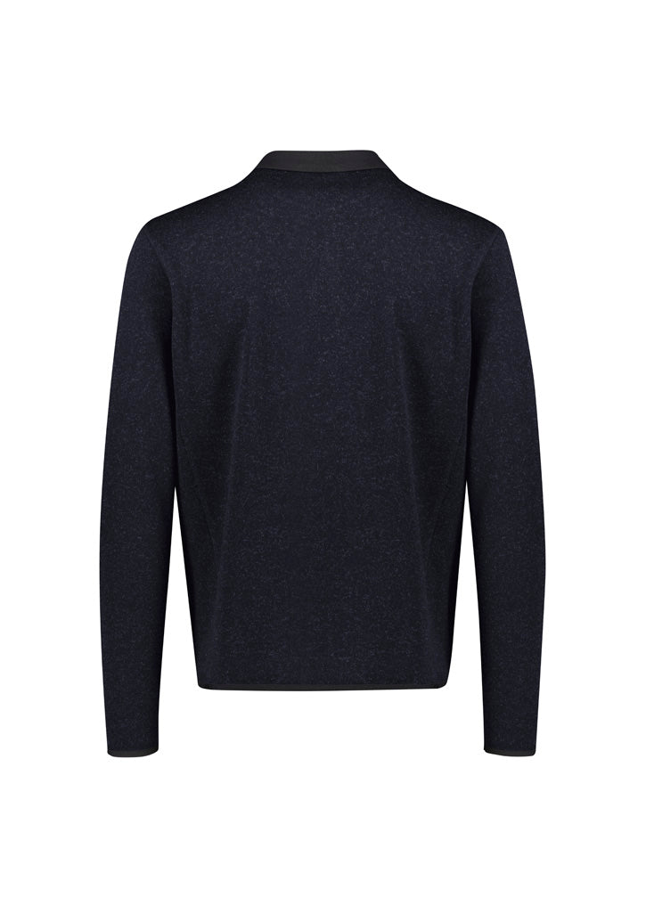 Nova Mens Zip Front Jumper Navy Marle back view