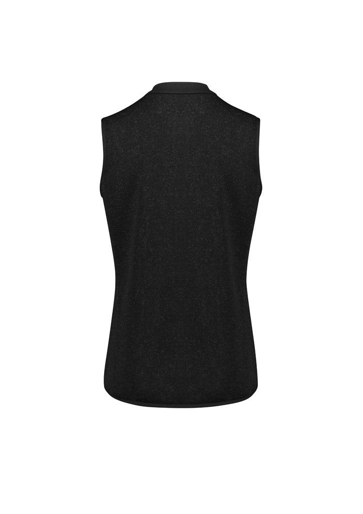 Nova Womens Zip Front Vest Black Marle back view