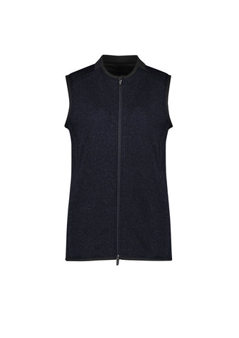 Nova Womens Zip Front Vest Navy Marle front view