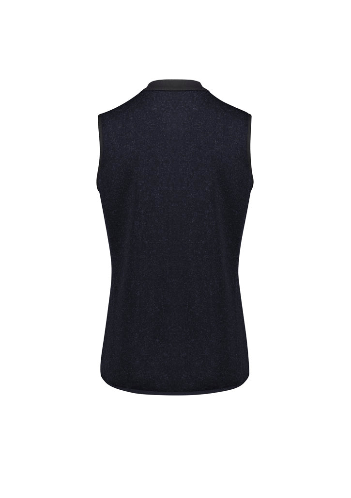 Nova Womens Zip Front Vest Navy Marle back view