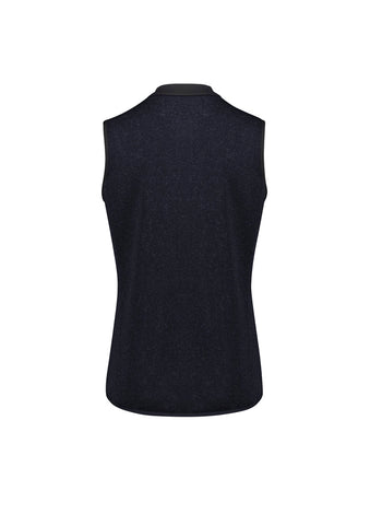 Nova Womens Zip Front Vest Navy Marle back view