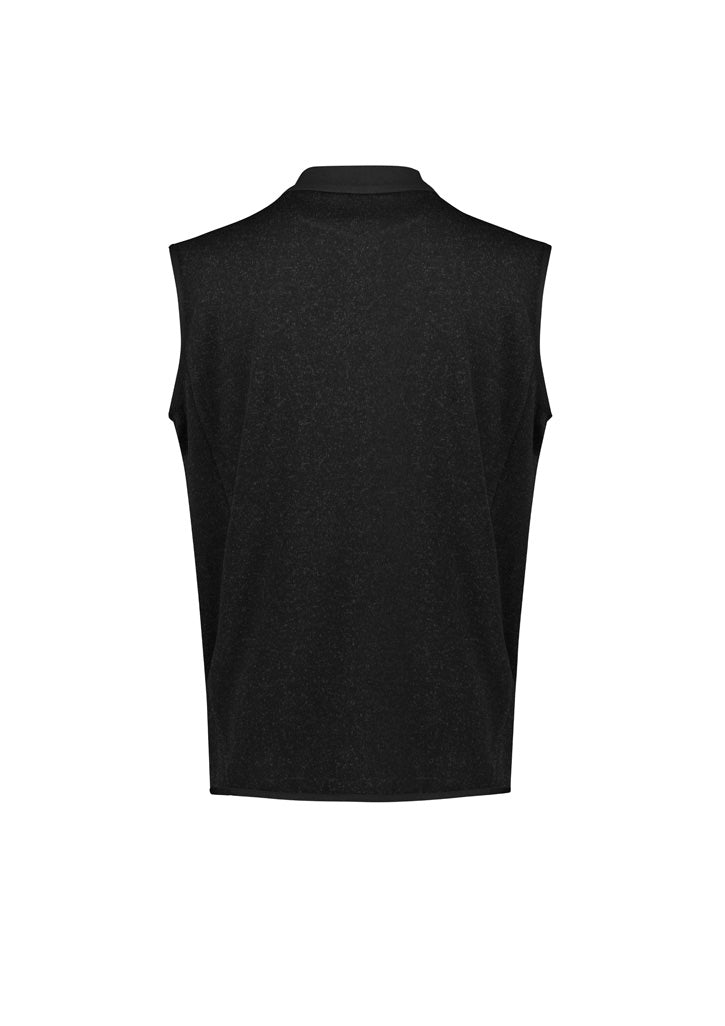Nova Mens Zip Front Vest Black Marle back view