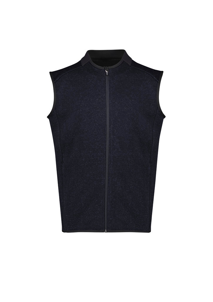 Nova Mens Zip Front Vest Navy Marle front view