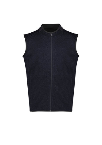 Nova Mens Zip Front Vest Navy Marle front view