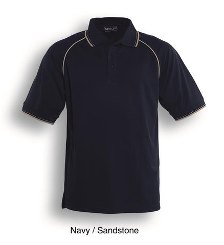 Unisex Adults Breezeway Polo in Navy/Sand