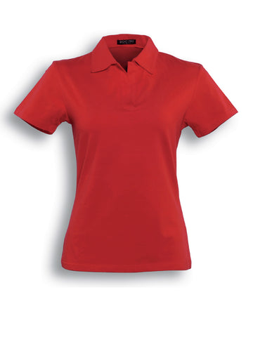 Ladies Cotton Spandex Polo in Red
