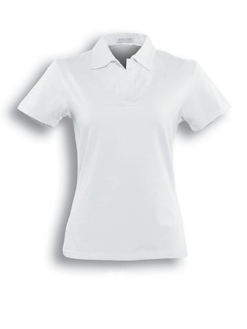 Ladies Cotton Spandex Polo in White