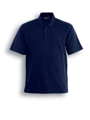 Unisex Adults Cotton Jersey Polo in Navy