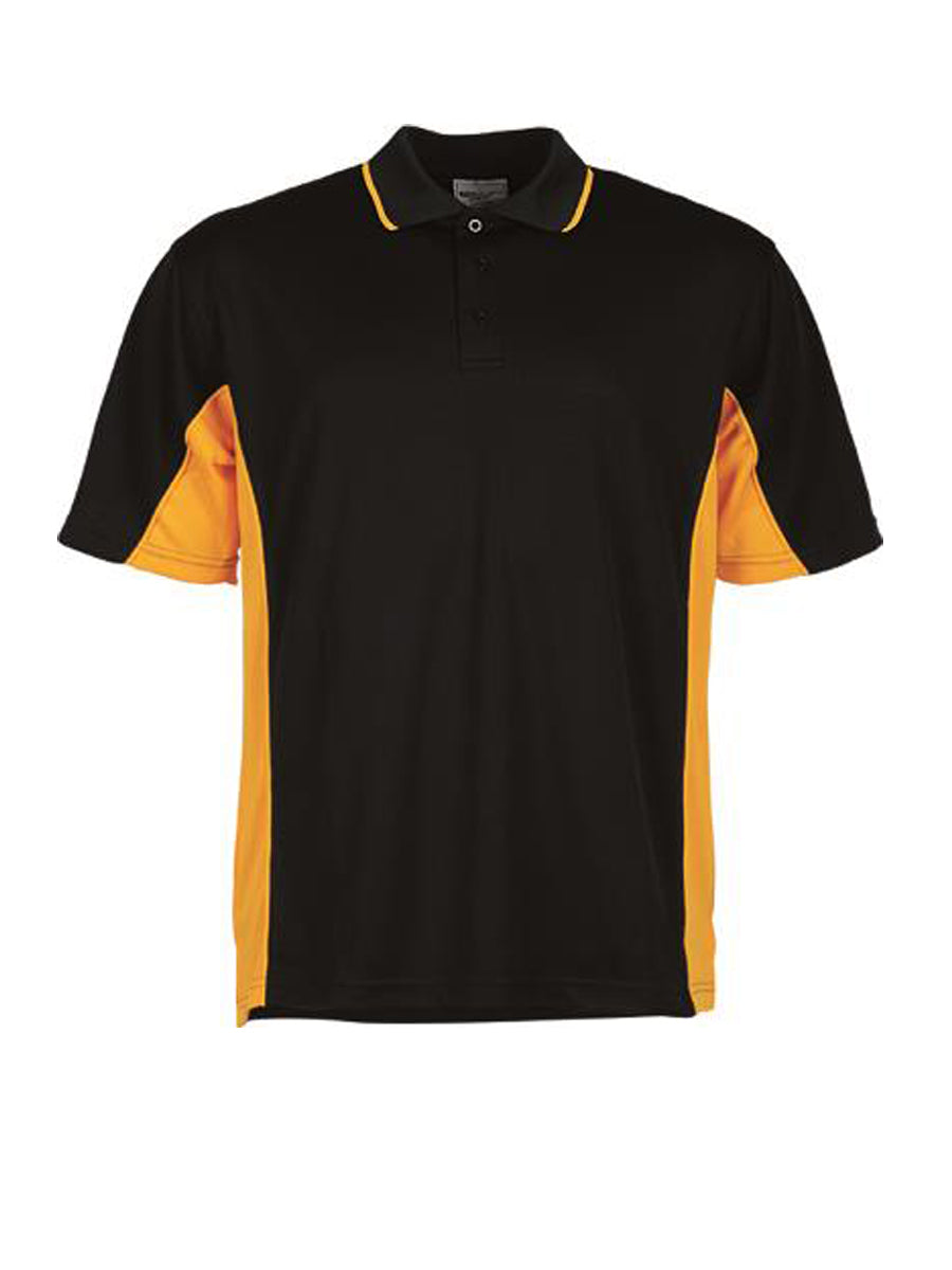 Kids Breezeway Panel Polo in Black/Gold