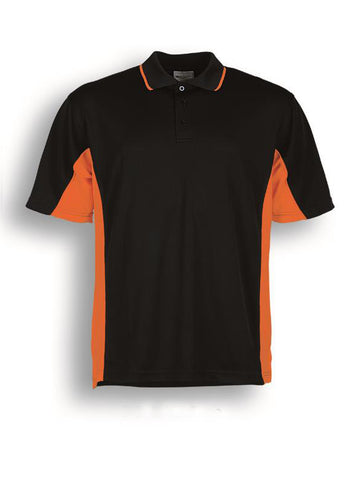 Kids Breezeway Panel Polo in Black/Orange