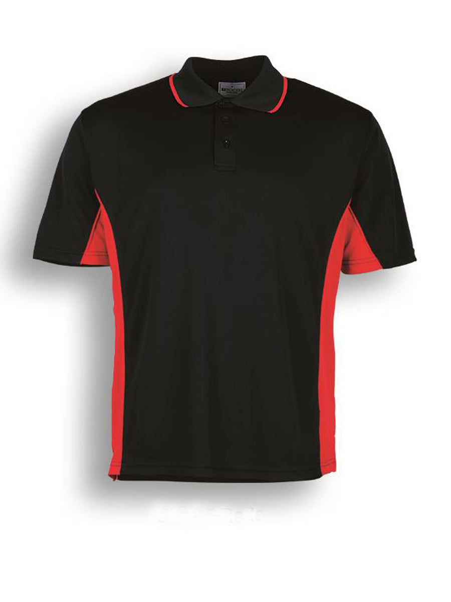 Kids Breezeway Panel Polo in Black/Red