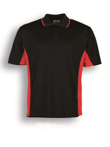Kids Breezeway Panel Polo in Black/Red