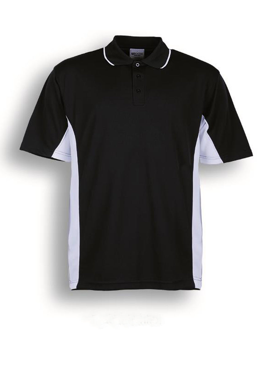 Kids Breezeway Panel Polo in Black/White