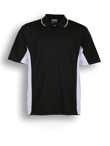 Kids Breezeway Panel Polo in Black/White