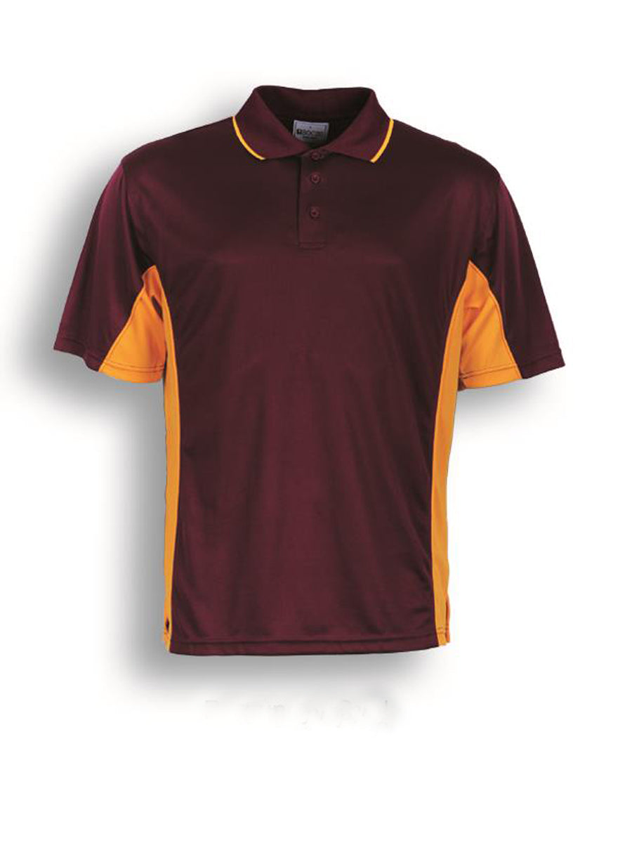 Kids Breezeway Panel Polo in Burgundy/Gold