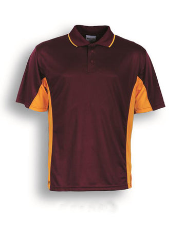 Kids Breezeway Panel Polo in Burgundy/Gold