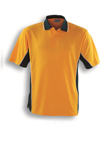 Kids Breezeway Panel Polo in Gold/Bottle Green