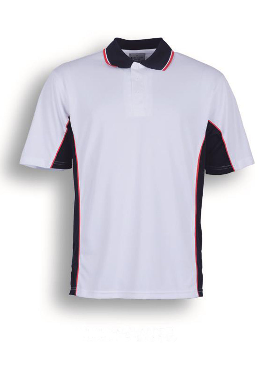 Kids Breezeway Panel Polo in White/Navy/Red