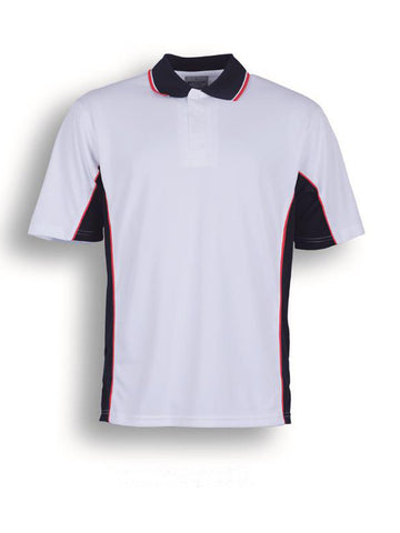 Kids Breezeway Panel Polo in White/Navy/Red