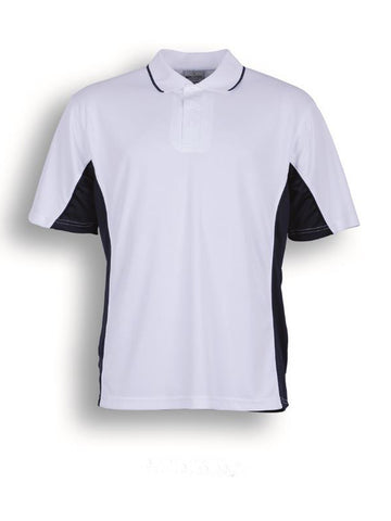 Kids Breezeway Panel Polo in White/Navy