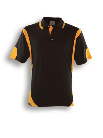 Unisex Adults Breezeway Contrast Polo in Black/Gold